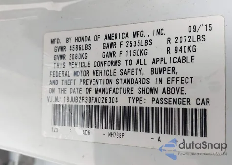 2015 Acura Tlx V6 z USA, uszkodzony, nr VIN 19UUB2F39FA026304